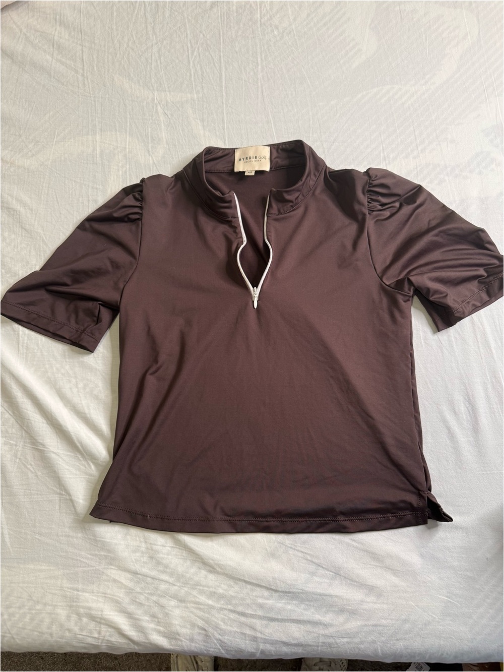 Quarter-Zip Polo in Dark Brown